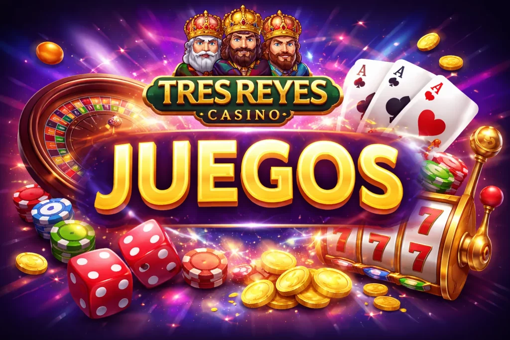 Tres Reyes Casino Juegos con ruleta, tragamonedas, cartas y fichas en un entorno de casino online para jugadores de México